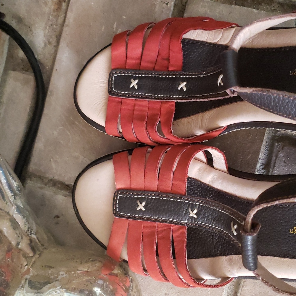 Jambu Red & Brown Suede Sandals Size 9 - Picture 6 of 14